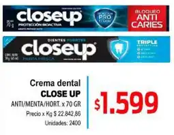 Supermercados Top Close up crema dental anti/menta/hort. oferta