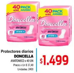 Supermercados Top Doncella protectores diarios anatomico oferta