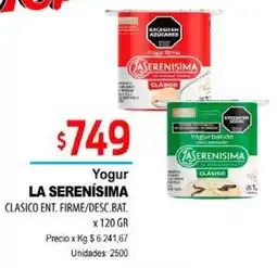 Supermercados Top La serenísima yogur clasico ent. firme/desc.bat. oferta