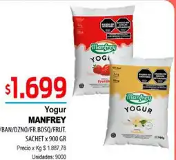 Supermercados Top Manfrey yogur vain/ban/dzno/fr.bosq/frut. sachet oferta