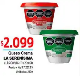 Supermercados Top La serenísima queso crema clásico/light oferta