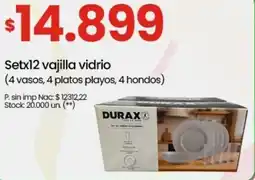 Punto Mayorista Vajilla vidrio oferta