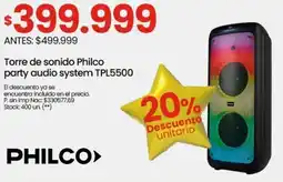 Punto Mayorista Philco torre de sonido philco party audio system oferta