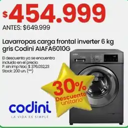 Punto Mayorista Codini lavarropas carga frontal inverter oferta
