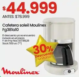 Punto Mayorista Moulinex cafetera soleil oferta