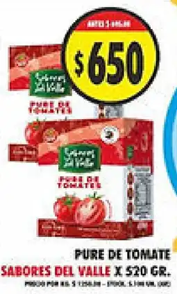 Supermercados Becerra Pure de tomate sabores del valle oferta