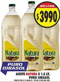 Supermercados Becerra Natura aceite puro girasol oferta