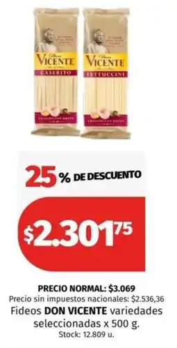 Hipermercado Libertad Don vicente fideos variedades seleccionadas oferta
