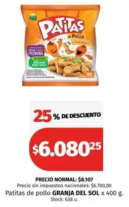 Hipermercado Libertad Patitas granja del sol de pollo oferta