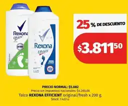 Hipermercado Libertad Rexona efficient talco original/fresh oferta