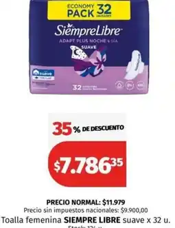 Hipermercado Libertad Siempre libre toalla femenina suave oferta