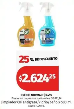 Hipermercado Libertad Cif limpiador antigrasa/vidrio/baño oferta
