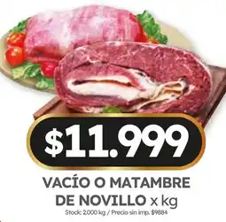 Cordiez Vacío o matambre de novillo oferta