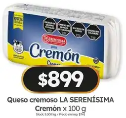 Cordiez La serenísima queso cremoso cremón oferta