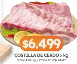 Cordiez Costilla de cerdo oferta