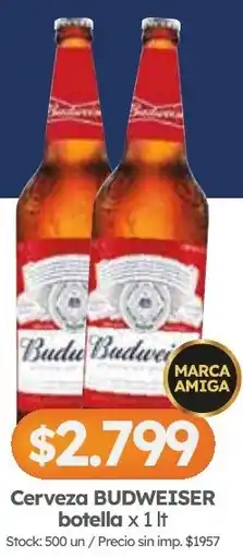 Cordiez Budweiser cerveza botella oferta