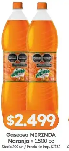 Cordiez Mirinda gaseosa naranja oferta