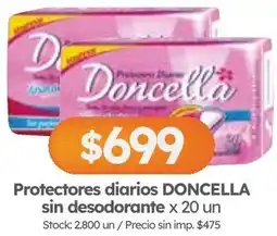 Cordiez Doncella protectores diarios sin desodorante oferta