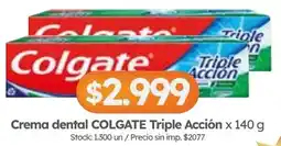 Cordiez Colgate crema dental triple acción oferta