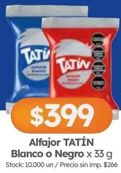 Cordiez Tatín alfajor blanco o negro oferta