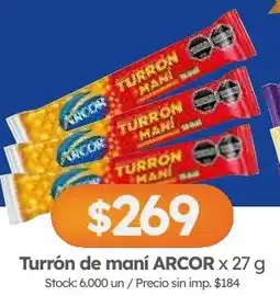 Cordiez Arcor turrón de maní oferta