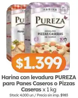 Cordiez Pureza harina con levadura para panes caseros o pizzas caseras oferta