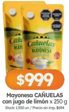 Cordiez Cañuelas mayonesa con jugo de limón oferta