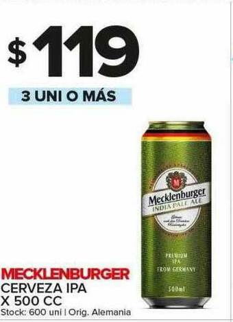 Carrefour Maxi Mecklenburger Cerveza Ipa oferta