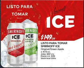 Disco Listo Para Tomar Smirnoff Ice oferta