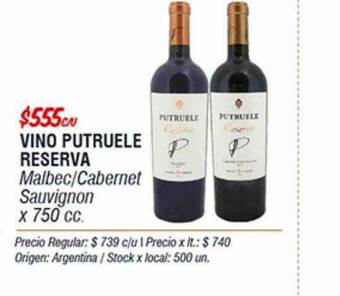 Disco Vino Putruele Reserva oferta
