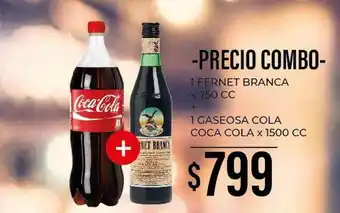 Supermercados Toledo 1 Fernet Branca + 1 Gaseosa Cola Coca Cola oferta