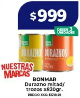 Supermayorista Vital Bonmar durazno mitad/ trozos oferta