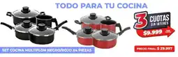 Supermayorista Vital Set cocina multiflon negro/rojo oferta