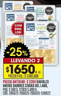 Coto Ravioles varios sabores ciudad del lago oferta