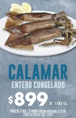 Coto Calamar entero congelado oferta