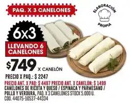 Coto Canelones de ricota y queso / espinaca y parmesano / pollo y verdura oferta