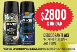 Supermercados Vea Axe desodorante vs. presentaciones oferta