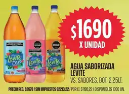 Supermercados Vea Levite agua saborizada vs. sabores, bot. oferta