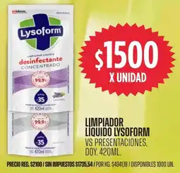 Supermercados Vea Lysoform limpiador liquido vs presentaciones oferta
