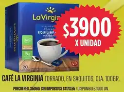 Supermercados Vea La virginia café torrado, en saquitos, cja. oferta