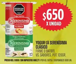 Supermercados Vea La serenísima yogur clásico firme o batido, vs. sabores, pot. oferta