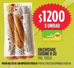 Supermercados Vea Cuisine & co salchichas paq. oferta
