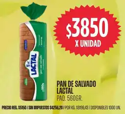 Supermercados Vea lactal pan de salvado paq. oferta