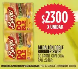 Supermercados Vea Swift medallón doble burguer de carne con soja, paq. oferta