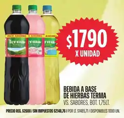 Supermercados Vea Terma bebida a base de hierbas vs. sabores, bot. oferta