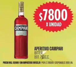 Supermercados Vea Campari aperitivo bitter, bot. oferta