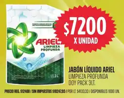 Supermercados Vea Ariel jabón líquido limpieza profunda doy pack oferta