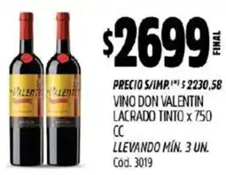 Supermercados Yaguar Don valentin vino lacrado tinto oferta