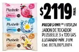 Supermercados Yaguar Plusbelle jabon de tocador oferta