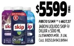 Supermercados Yaguar Skip jabon liquido p/ diluir oferta
